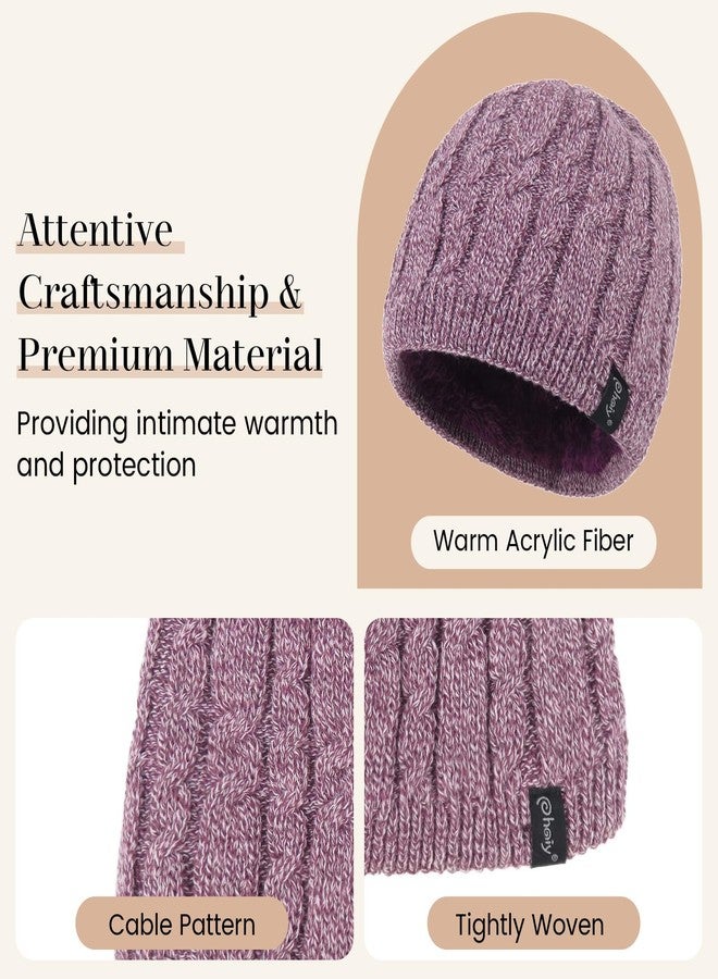 Phaiy Winter Beanie Hat for Women Men Thick Cable Knit Beanie Velvet Fleece Lined Skull Cap Cuff Beanie - Image 2